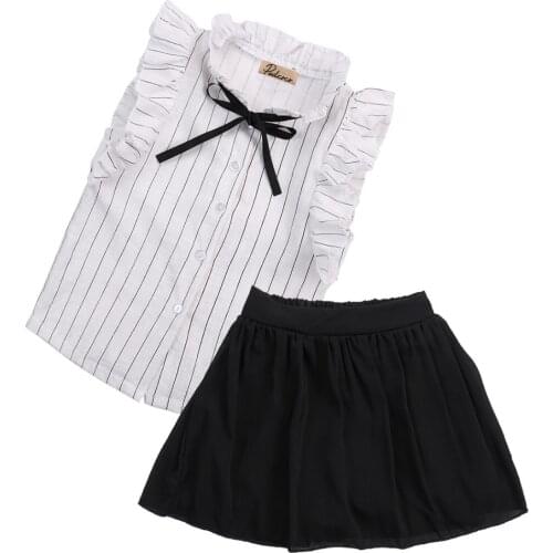 2020 Baby Summer Clothing Toddler Infant Sweet Baby Girls Dress Kids Outfits T Shirt Tops Skirts Pants 2pcs Clothes Set 2-7Y