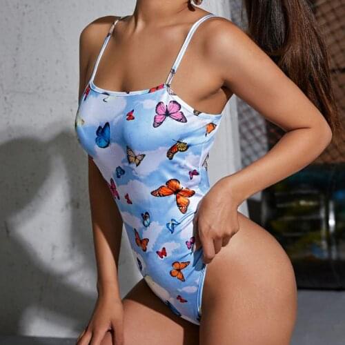 Halter Print 2021 Sexy Women One-Piece Swimsuit Swimwear Female Brazilian Bathing Suits Bodysuit Beach Wear Monokini y2k