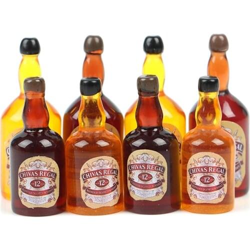 5Pcs 1:12 Dollhouse Miniature Wine Drink Bottles Model Kitchen Food Accessories Pretend Play Doll Food Toy Dolls Decorations