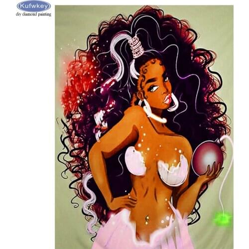 5D DIY Diamond Painting African Black girl bomb cross stitch full square/round diamond embroidery mosaic painting home decor