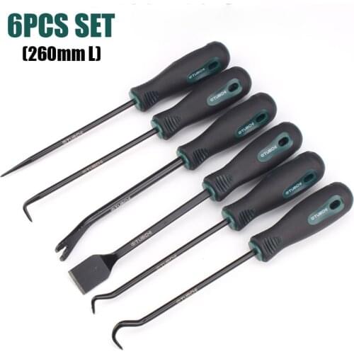 6Pcs 260mm Car Oil Seal Screwdrivers Set CR-V Alloy Lengthen Bold Auto Remover Tool Set O Ring Oil Seal Gasket Puller Hot Sale