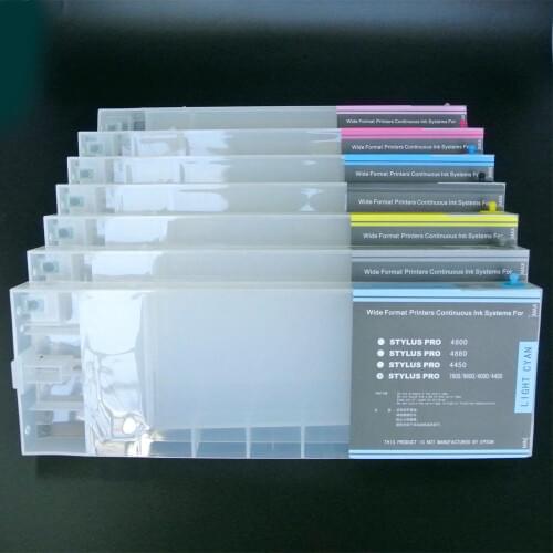 7 pieces/lot refillable ink cartridges for Epson stylus pro7600 9600ink cartridges with chips