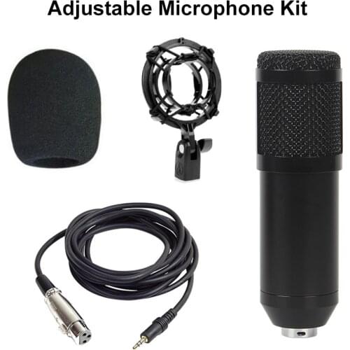 BM800 Condenser Microphone Professional Voice Recording Microphone for Phone PC Karaoke Sound Card Intelligent Noise Reduction