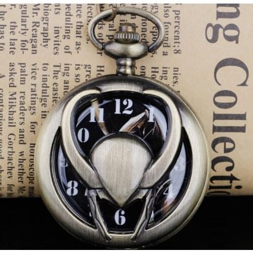 Pendant Quartz Movement Pocket Watch Relogio LOki Quartz Watch with Necklace with Chain Gift Fob Watch