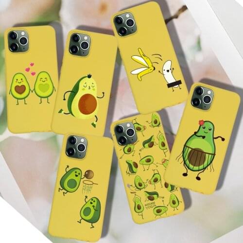 Avocado TPU CaseFor iPhone 7 11 Pro Case Cover Silicone Yellow For iPhone 11 Pro XR XS MAX X S 6 6S 8 7 Plus Phone Case Soft