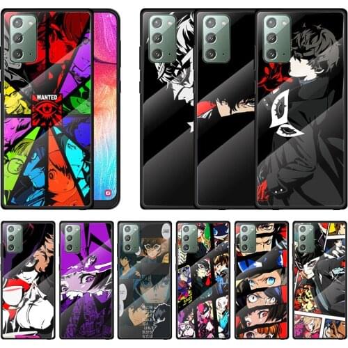 Hot Anime Persona 5 Game For Samsung A70 A50 A40 A30 A20 A10 Note 20 10 9 8 Ultra Lite Plus 5G Tempered Glass Phone Case