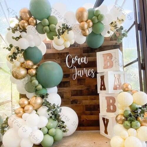 156pcs Retro Green Balloon Garland Arch Kit Avocado Green Balloon Wedding Birthday Party Decorations Baby Shower Kids Decoration