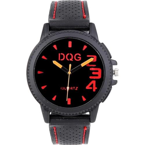 DQG brand silica gel 4-color quartz watch mens sports watch Switzerland log mens clock hot red reloj hombr
