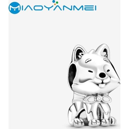 2020 Summer Student Gift 925 Sterling Silver Beads Fit Original Pan Bracelets Akita Inu Dog Charm DIY Women Fashion Jewelry