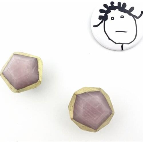 LCH Nordic Style Luxurious Natural Light Pink Crystal Cabinet Knob Drawer Furniture Handles Brass Handle Simple life Clear