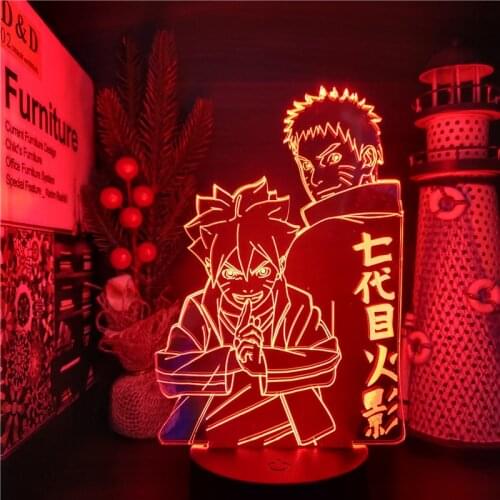BORUTO Naruto 3D Night Light Anime Figure LED Lamp Manga Shippuden Lampara Bedside Decoration Lighting Children Gift Lampe Decor