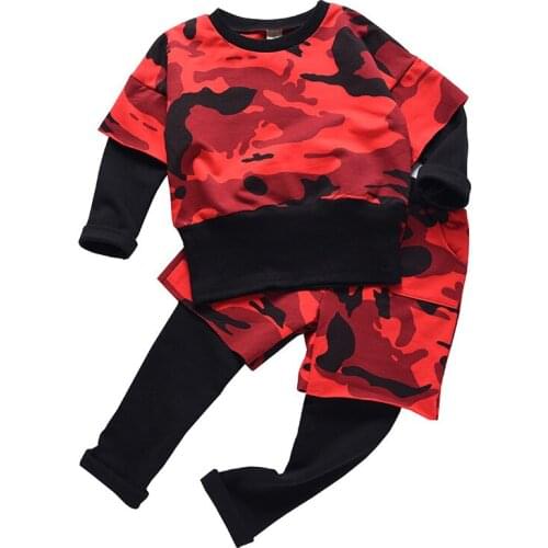 2021 New Camouflage Kids Clothing Sets for Boys Girls Spring Autumn Baby Long Sleeve Casual Tracksuit Children Sports Suits 2-7Y