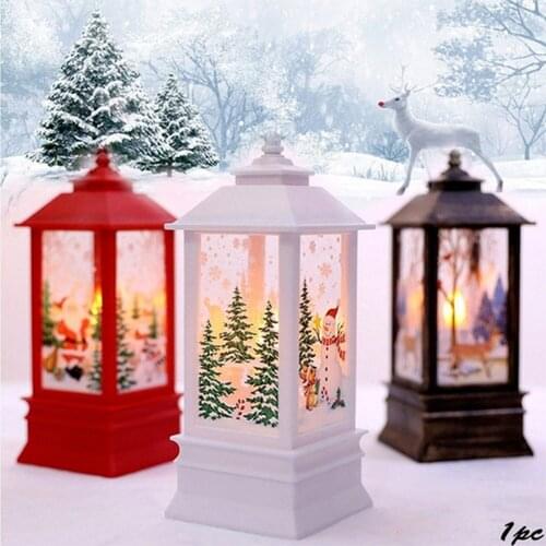 1PC New Christmas glowing Candlestick Vintage Hanging candlestick ornaments Glass Candle Lantern Wedding Home Decoration