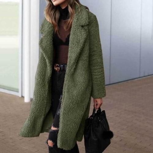 Autumn Long Winter Coat 2021 Woman Faux Fur Coats Women Clothes Warm Plush Ladies Fur Teddy Jackets Female Outwears Plus Size