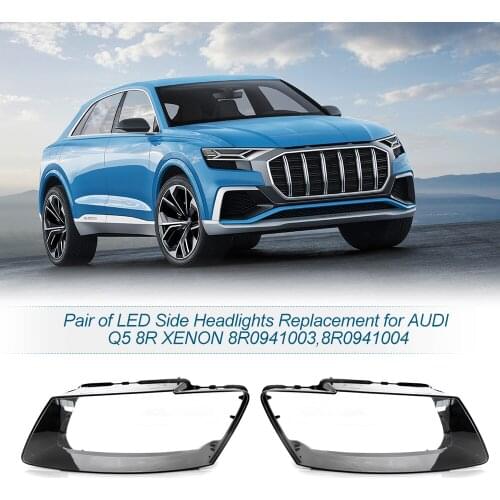 Pair of Car LED Side Headlights Light Cover Replacement for AUDI Q5 8R XENON 8R0941003,8R0941004