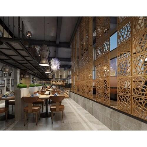 Wooden partition, room partition screen, hanging curtain, 6 pieces, 29 * 29, home decoration, decorative retro, screen partition