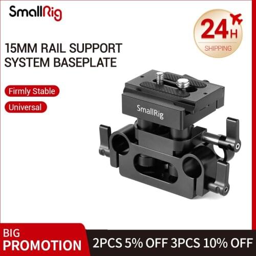 SmallRig DSLR Camera Plate Universal 15mm Rail Support System Baseplate Feature with Arca compatible QR plate 2272