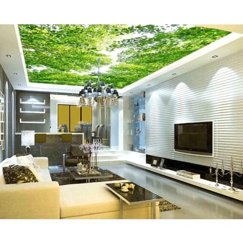 Custom ceiling wallpaper, looking up to the sky and trees murals for the living room ceiling wall waterproof papel de parede