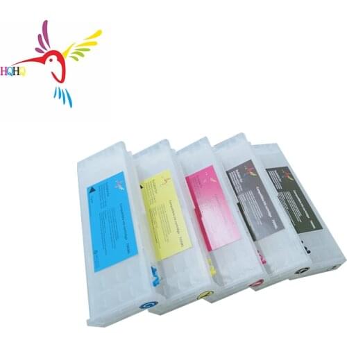 5pcs/Set 700ML Empty Refillable Ink Cartridge For Epson SureColor T3080/T5080/T7080 Printer Installed Stable Chips T7081-T7085