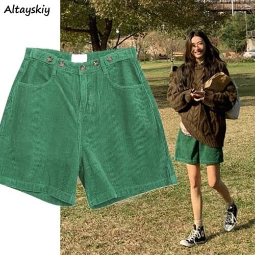 Straight Shorts Women Harajuku Retro Stylish Fall Summer Basic Teens Streetwear Clothing All-match Popular Daily Femme Trouser