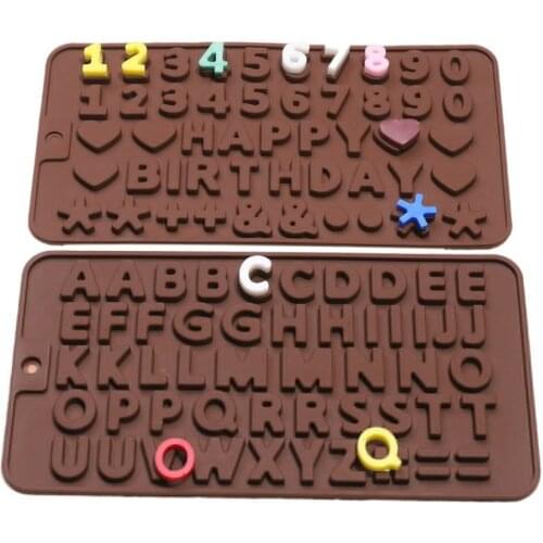 Letter Silicone Mold 12 Cells Chocolate Mold Cake Decoration Kitchen Baking Tools Fondant Patisserie Candy Bar Mould Accessories