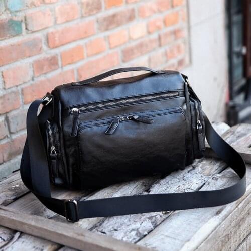 Luxury Brand Mens Messenger Bag Casual Vintage Leather Shoulder Bag Crossbody Bags Handbags Man Business Laptop Bags