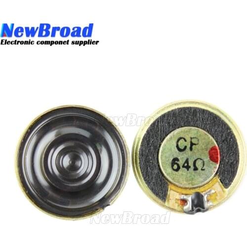 2pcs/lot New Ultra-thin Mini speaker 64 ohms 0.5 watt 0.5W 64R speaker Diameter 20MM 2CM thickness 3MM