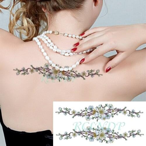 Waterproof Temporary Tattoo Sticker Little Fresh White Peach Blossom Fake Tatoo Flash hand arm leg Tatto for Girl Women Men
