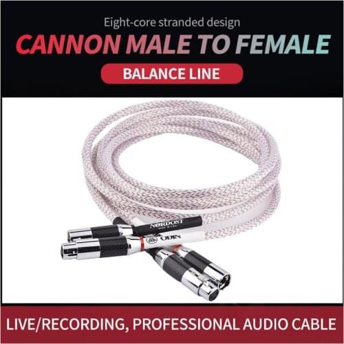 High Quality Pair Nordost Valhalla 7N silver plated audio interconnect balance cable with Carbon fiber XLR plug connector