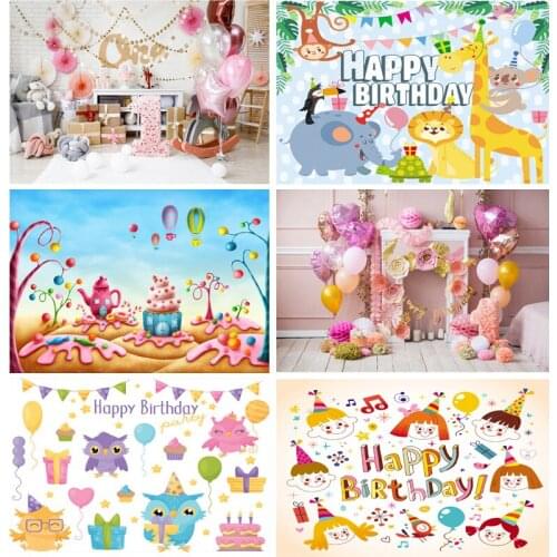 Children Birthday Photography Backdrops 1st Baby Shower Newborn Portrait Photo Background Party Studio Photocalls 21519 HT-11