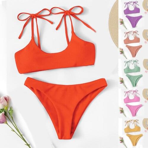 Two Piece Bikini Women Swimwear Sexy Solid Push Up High Cut Bikini Female Thong Brazilian Bathing Suit Maillot De Bain 2021