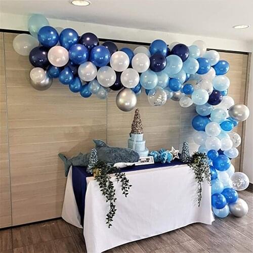 122pcs Balloon Garland Arch Kit Navy Blue Confetti Latex Balloons Baby Shower Bachelorette Birthday Party Backdrop Decorations