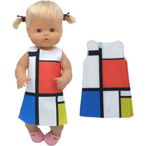 17 Inch Baby Doll Summer Dress Fashion Mondrian Color Nenuco Ropa Y Su Hermanita Toys Dolls Dress