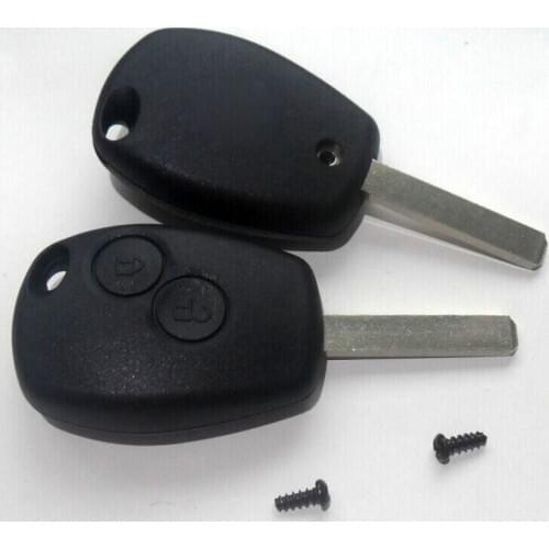 2 Button Replacement Remote Key Case Shell For Renault With Logo And Uncut Blade Fob Key Cover Blank 30PCS/lot