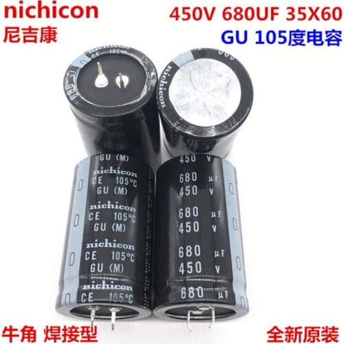 2PCS/10PCS 680uf 450v Nichicon GG/GU 35x60mm 450V680uF Snap-in PSU Capacitor