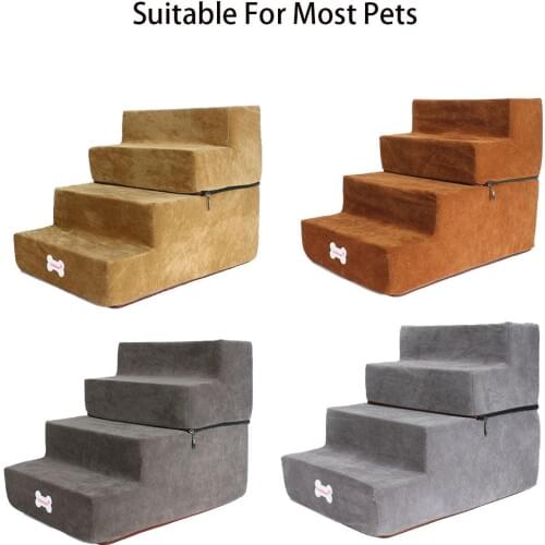 4 Steps Dog Stairs Cat Staircase Breathable Anti-slip Waterproof Pet Climbing Ladder Bed Cushion Mat Dogs Puppy Cat Dropshipping