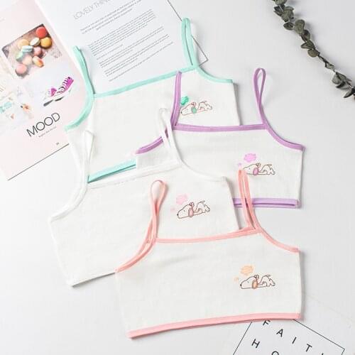 5PCS/LOT Young Girls Training Bra 8-16 Years Old Children Bras Condole Belt Vest Kids Bra Camisole For Child