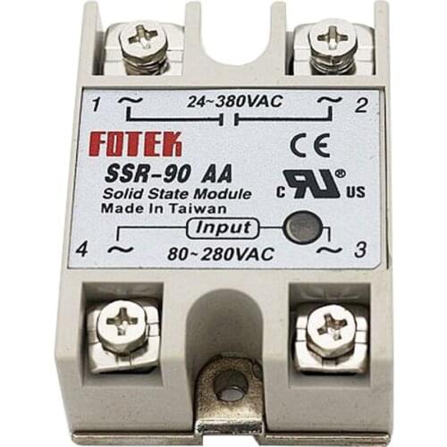 5PCS/lot SSR-90AA 24-380V AC 80-280V AC 90A Solid State Relay Single Phase