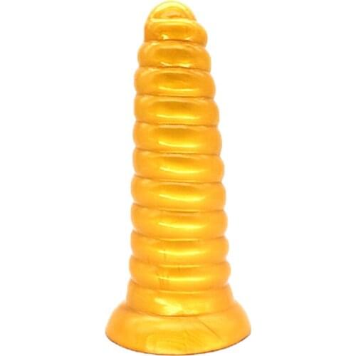 Golden simulation penis thread anal plug female masturbation device JJ alternative device G point orgasm toy food grade silicone