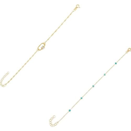 Canner 925 Sterling Silver Bracelets Turquoise Mini Bracelets For Women Girls Pulseras Plata Original 925 Bangles Bijoux Femme