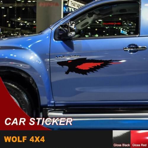 Free shipping 2Pcs wolf cool car sticker ferocious door sticker speed decal for candy pickup rear window