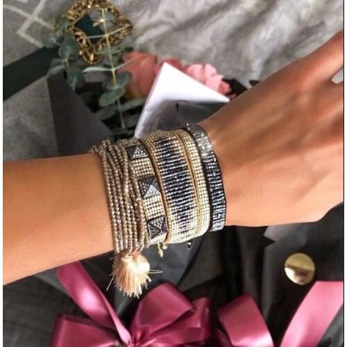 BLUESTAR 2021Turkish Evil Eye Bracelet MIYUKI Bead Bracelets Micro Pave Jewelry Handmade Crystal Mexican Jewellery