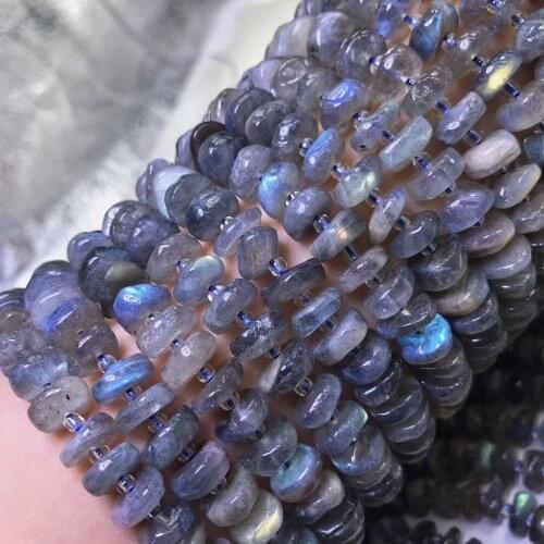LOOSE BEADS LABRADORITE ROUNDELLE BAROQUE 10-12MM wholesale for DIY jewelry necklace 36cm nature
