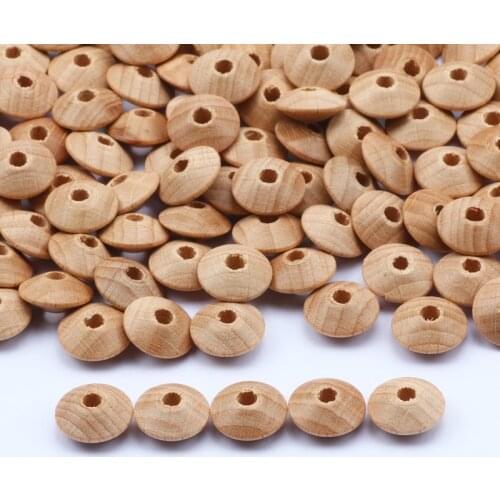 Round Natural Beech Wood Spacer Beads 13x6mm Loose Wood Color Wood Beads For Jewelry Making DIY Necklace Bracelet Accessories