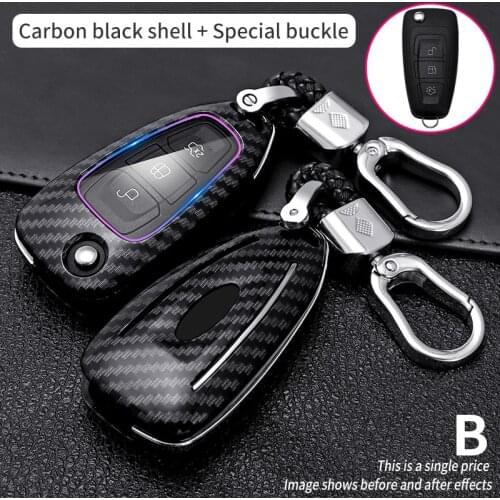 ABS Carbon FibeCar Remote Key Cover Case For Ford Focus 2 3 MK3 ST RS Ecosport Fuga Escape Fiesta Tourneo Custom Transit Galaxy
