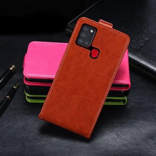For Samsung Galaxy A21S Case Cover Luxury Leather Flip Case For Samsung A217F A217M A217N Protective Phone Case Back Cover