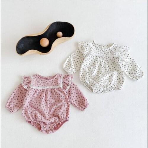 0-3Yrs 2021 New Spring Autumn Infant Baby Rompers Baby Girls Long Sleeve Floral Clothes Rompers Baby Girls Rompers