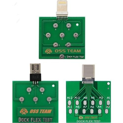 ZK30 Micro USB Dock Flex Test Board for iPhone 11 xs x 6 7 8 6s Android Phone U2 Battery Power Charging Dock Flex Testing Tool