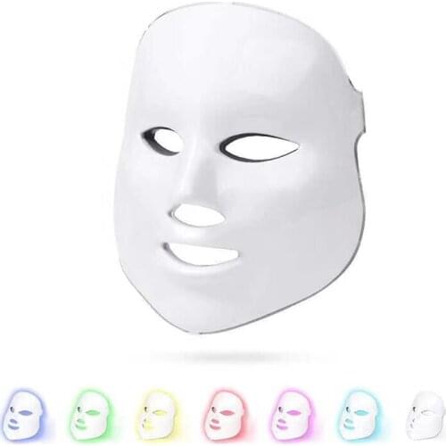 Dropshipping LED 7 Colors Beauty Mask Photon Skin Rejuvenation Device Beauty Device Anti-aging Wrinkle Facial Photodynamic Mask