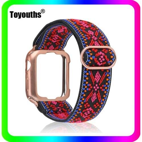 Scrunchies Elastic Watch Band for Apple Watch SE Adjustment Nylon Loop Belt Strap Case Cover Band for iWatch Series 6 5 4 3 2 1